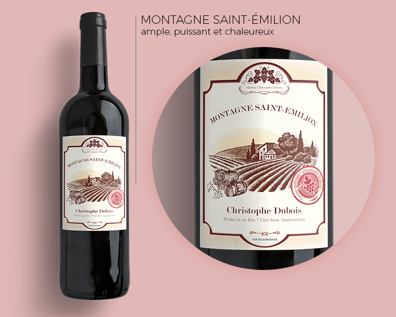 Voir l'image 2 du produit Bouteilles de vin de Bordeaux personnalisées