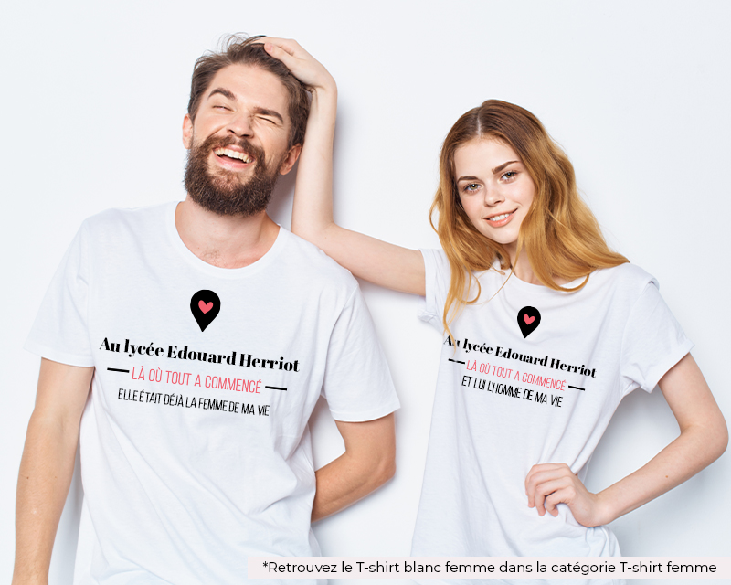 T-shirt blanc homme personnalisé Là où tout a commencé