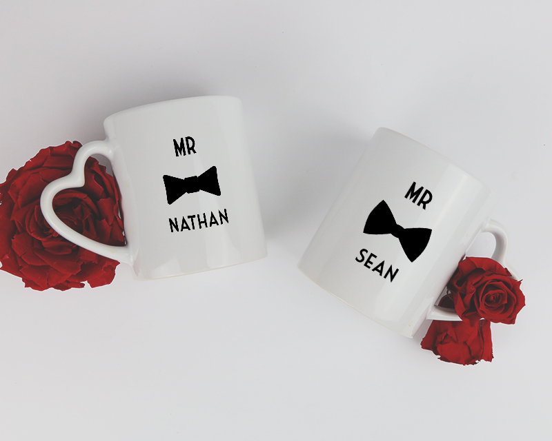 Lot de 2 Mugs cœurs Personnalisables - Mr & Mr