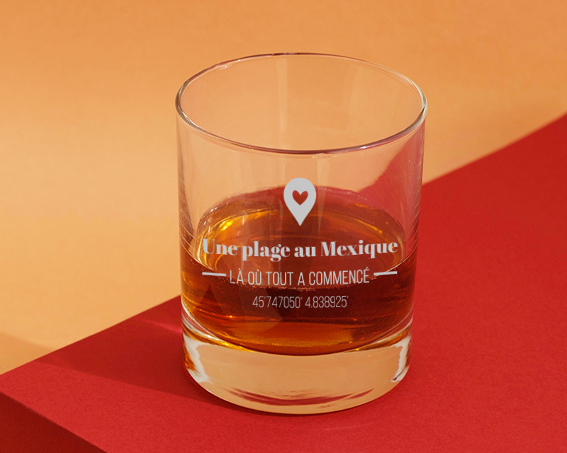 Verre à whisky gravé Là où tout a commencé à offrir pour un anniversaire de mariage