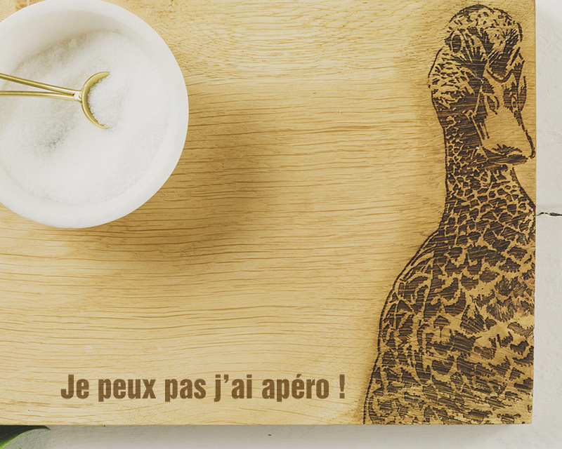 Planche à découper Personnalisable en bois de Chêne écossais - Canard