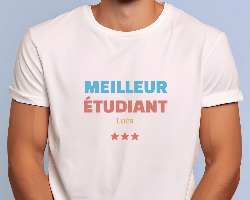 T-shirt Homme personnalisable - Meilleur Étudiant