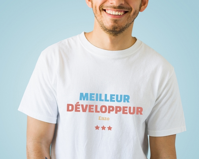 T-shirt Homme personnalisable - Meilleur Développeur