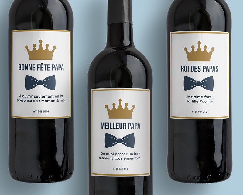 Bouteille de vin Bordeaux personnalisée - Papa Royal