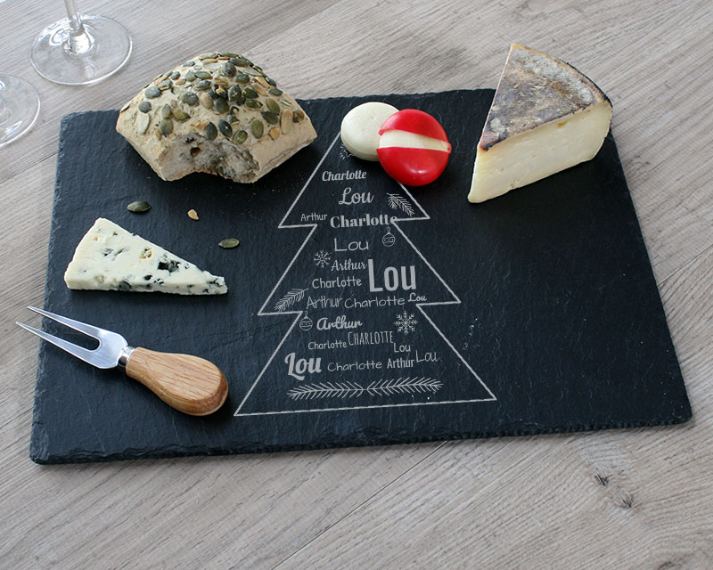 Plateau de Noël en ardoise personnalisable