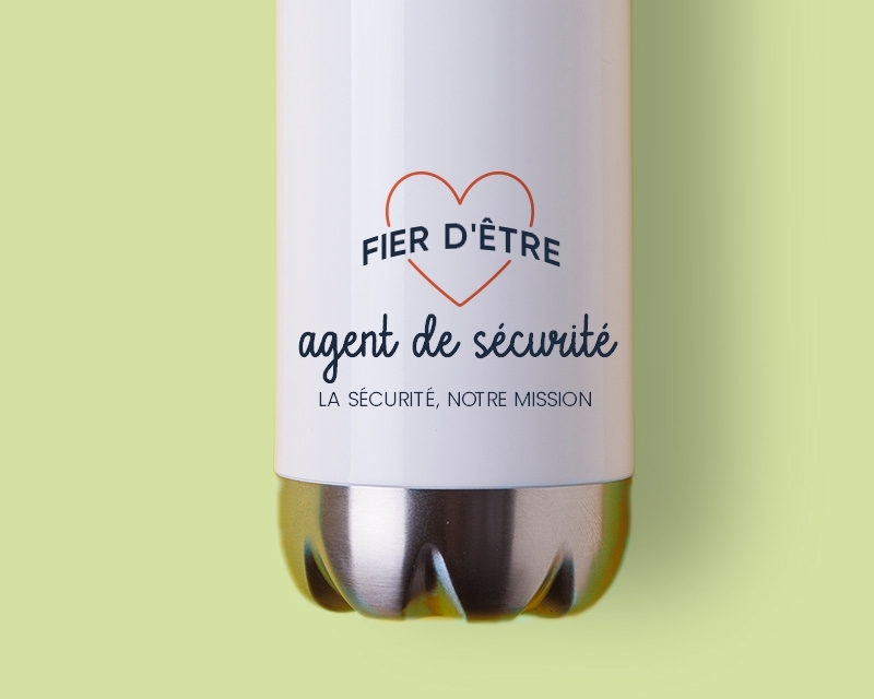 Gourde personnalisable - Fier d'être agent de sécurité
