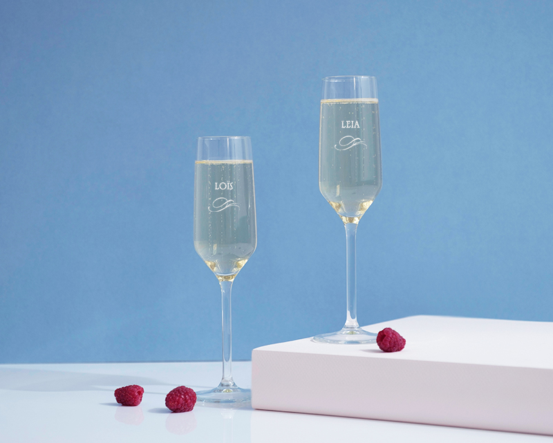 Lot de Flûtes à Champagne Personnalisables - Prénom
