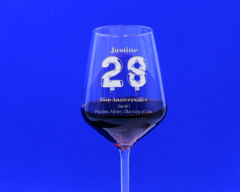 Verre à vin personnalisable anniversaire - Ballons