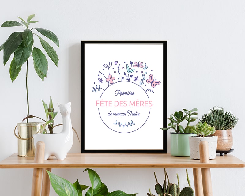 Affiche encadrée personnalisable - Collection Première Fête des Mères