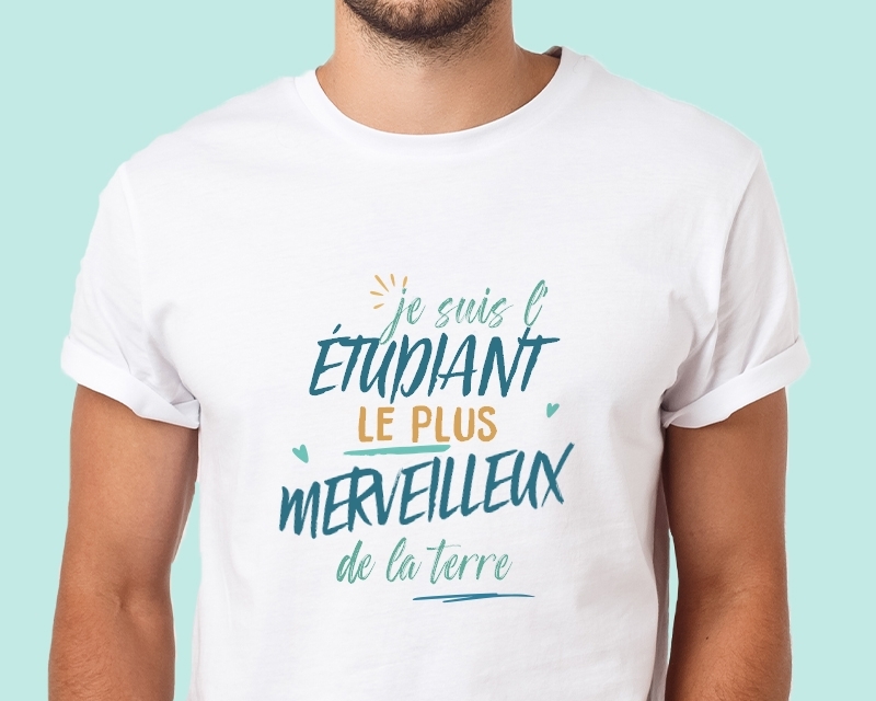 T-Shirt homme personnalisé : Étudiant le plus...
