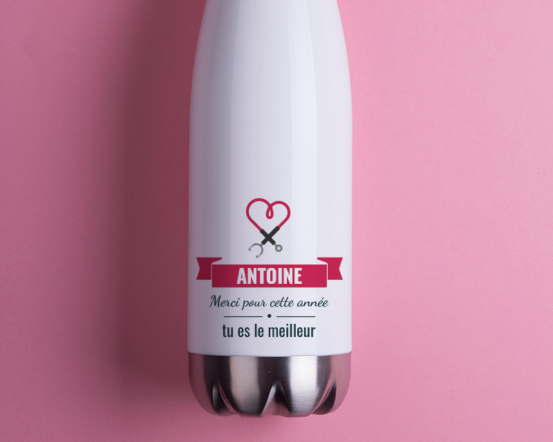 Gourde isotherme en inox personnalisée Merci pour cette année