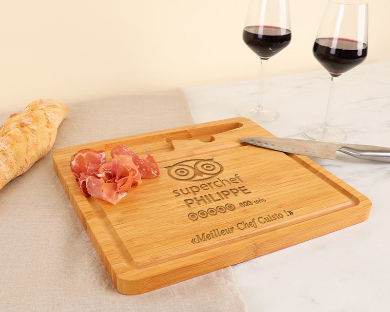 Planche à découper couteau gravée Cuisine d'Excellence