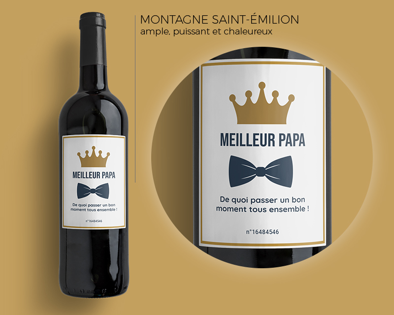 Bouteilles de vin de Bordeaux personnalisables - Papa Royal