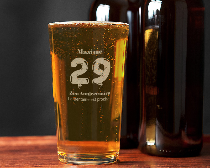 Verre à bière personnalisé - Collection ballons d'anniversaire