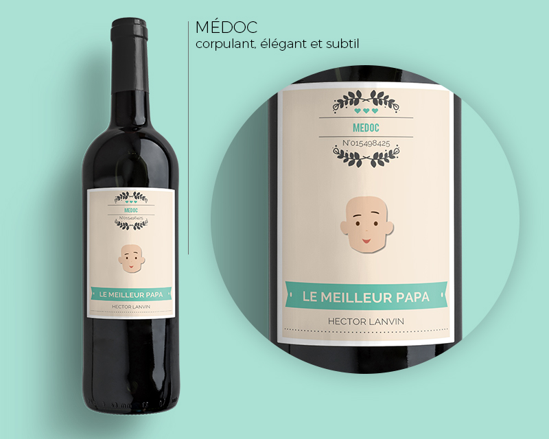 Bouteille de vin de Bordeaux personnalisée famille - Family Circus