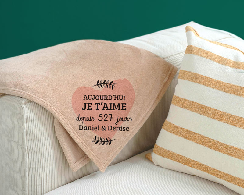 Maxi plaid doux - Aujourd'hui je t'aime depuis ...