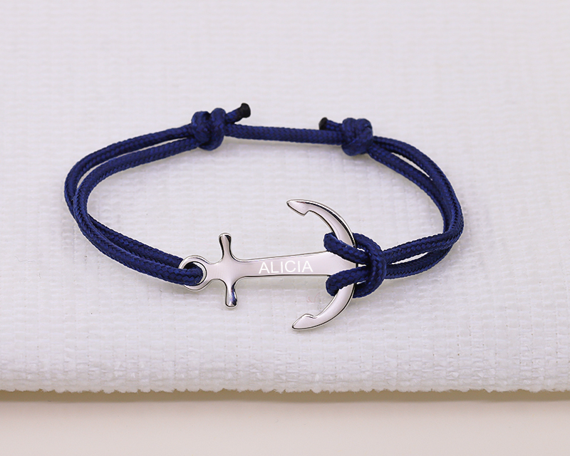 Bracelet ancre marine Personnalisable - Prénom