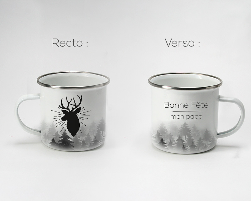 Mug émaillé Personnalisable - Cerf