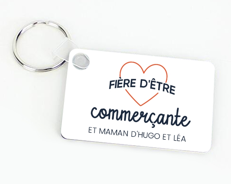 Porte-clés personnalisable - Fière d'être commerçante