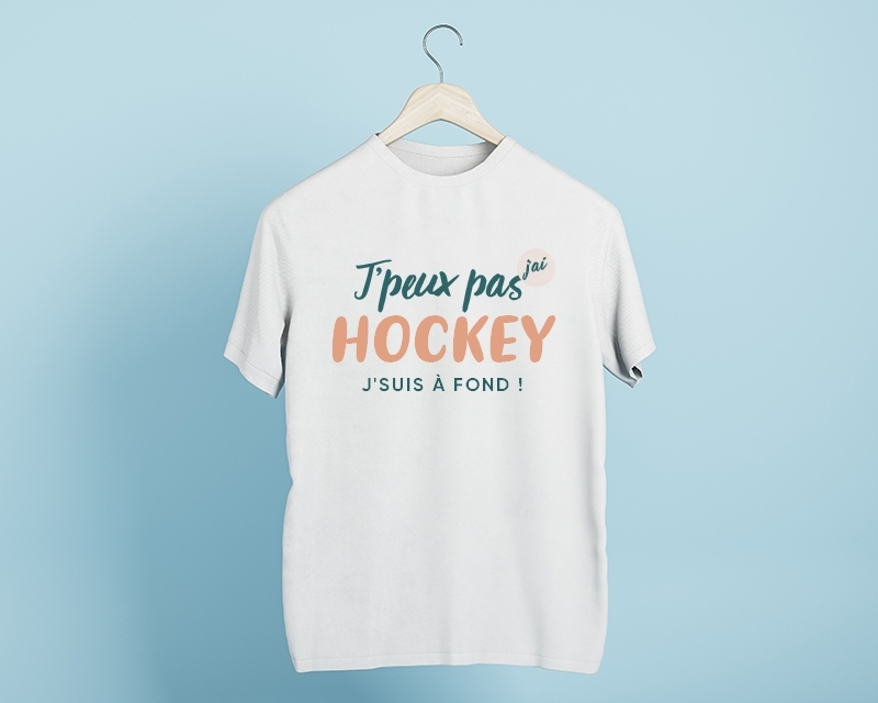 Tee Shirt homme personnalisable - J'peux pas j'ai hockey