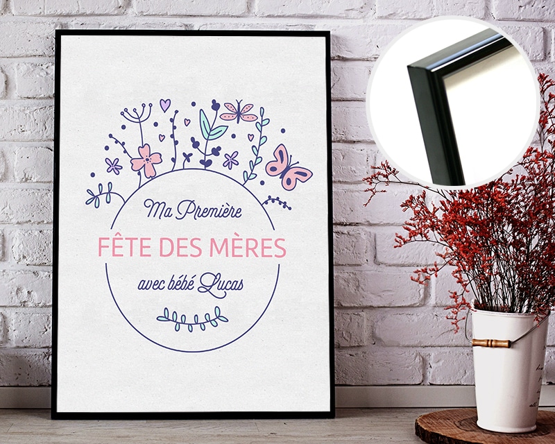 Affiche encadrée personnalisable - Collection Première Fête des Mères
