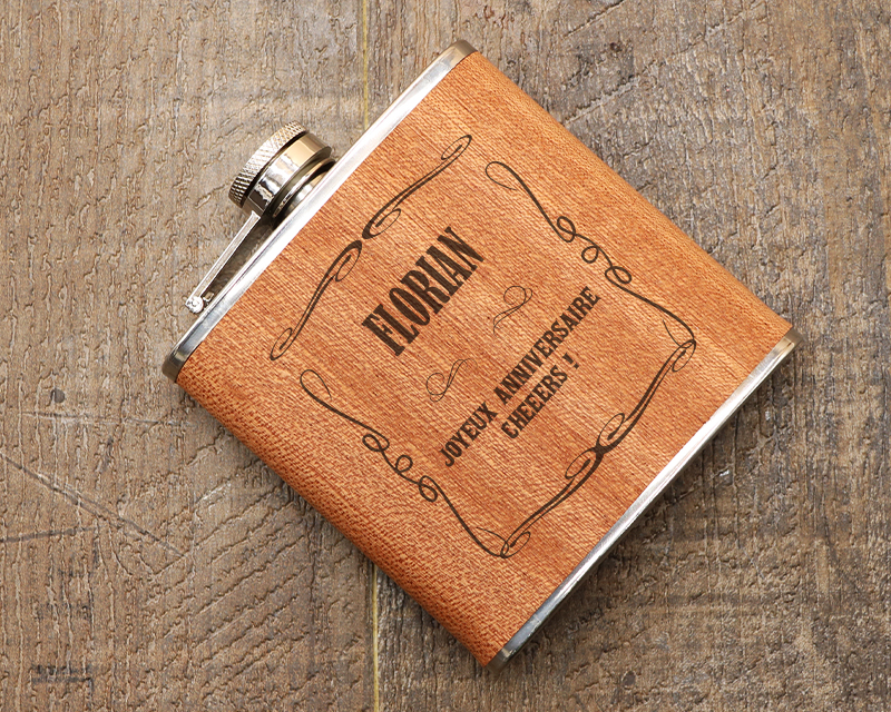 Flasque à Whisky Personnalisée En Acier Inox - Gravure Texte