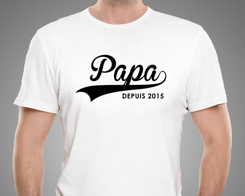T-shirt blanc Papa depuis