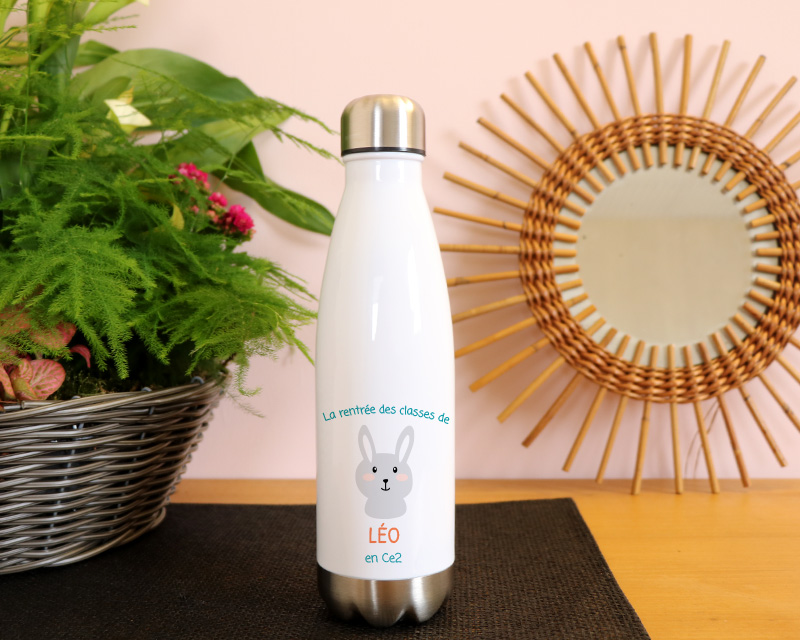 Gourde inox personnalisée Animaux lapin