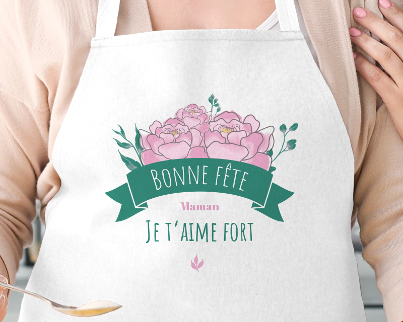Tablier de cuisine personnalisé - Collection Maman Fleurie