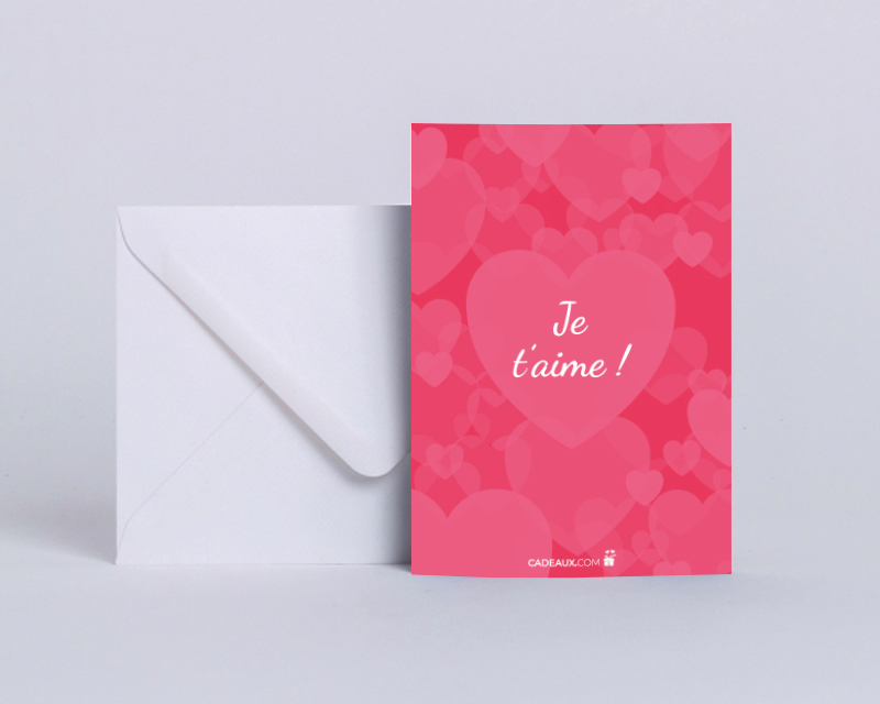 Carte Je t'aime - Saint-Valentin