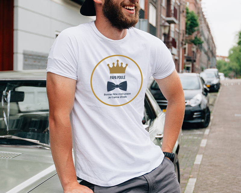 T-shirt blanc pour papa personnalisé