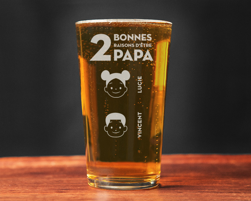Voir l'image 1 du produit Verre à Bière Les bonnes raisons d'être Papa Family Circus