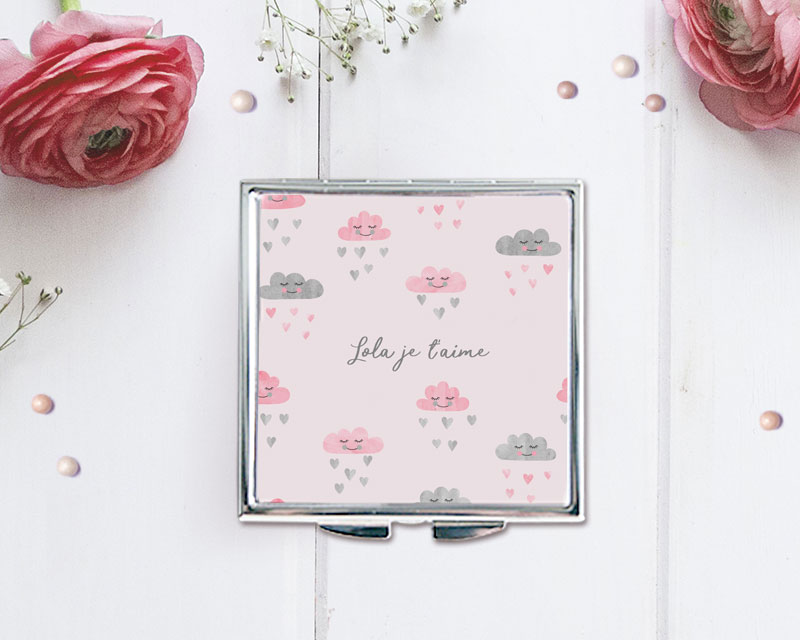 Miroir de sac Pluies de coeurs