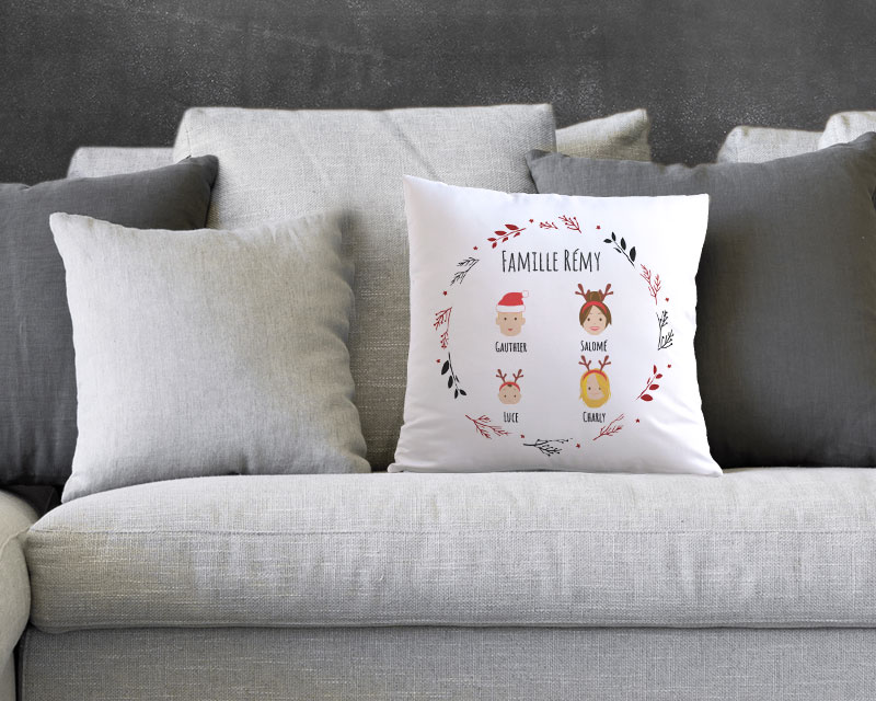 Coussin personnalisé - Family Circus Noël