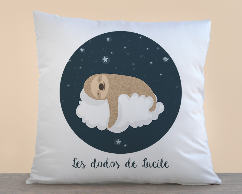 Coussin Personnalisable Enfant - Collection Paresseux - Douce Nuit