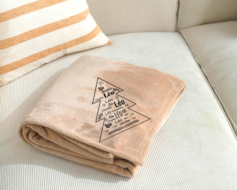 couverture douce et moelleuse personnalisable sapin famille