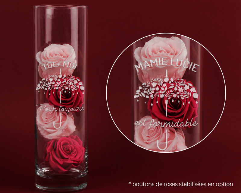 Vase Personnalisable Gravé - Mamie Formidable
