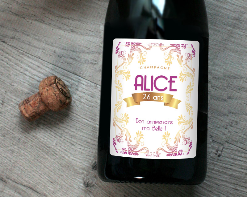 Champagne Anniversaire pour Elle Personnalisé