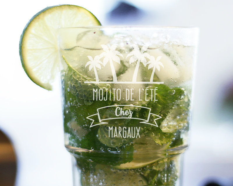 Verre à mojito personnalisable - Collection Été Palmier