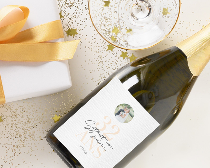 Bouteille de champagne personnalisée - Noces de Cuivre