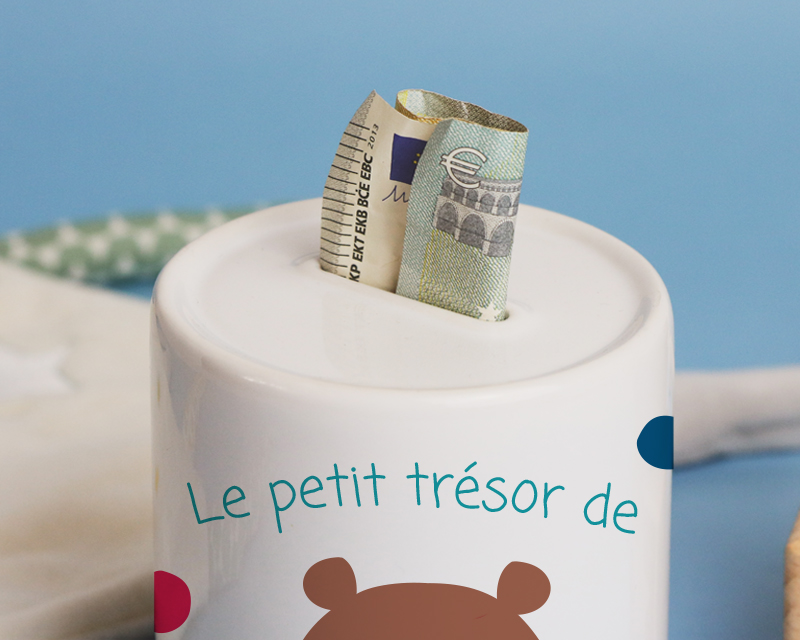 Tirelire personnalisée enfant prénom animaux