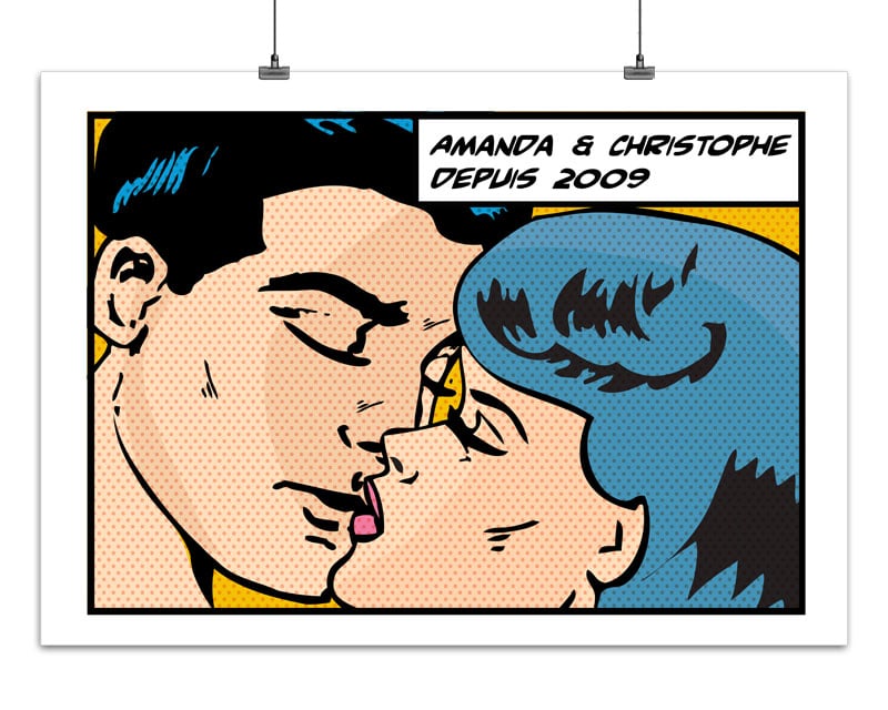 Affiche personnalisée couple - Lichtenstein