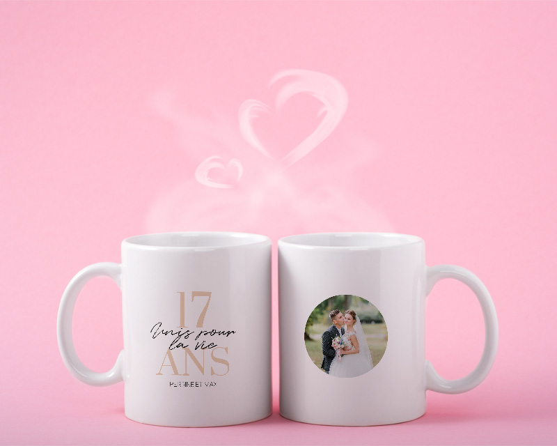 Mug personnalisé anniversaire de mariage - Noces de Rose