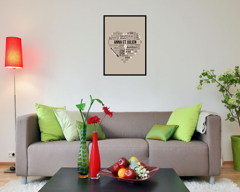 Affiche mots d'Amour Taupe