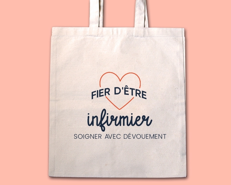 Tote bag personnalisable - Fier d'être infirmier