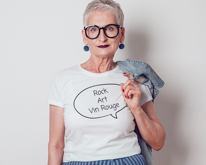 T-shirt blanc femme Personnalisable - Bulle dialogue