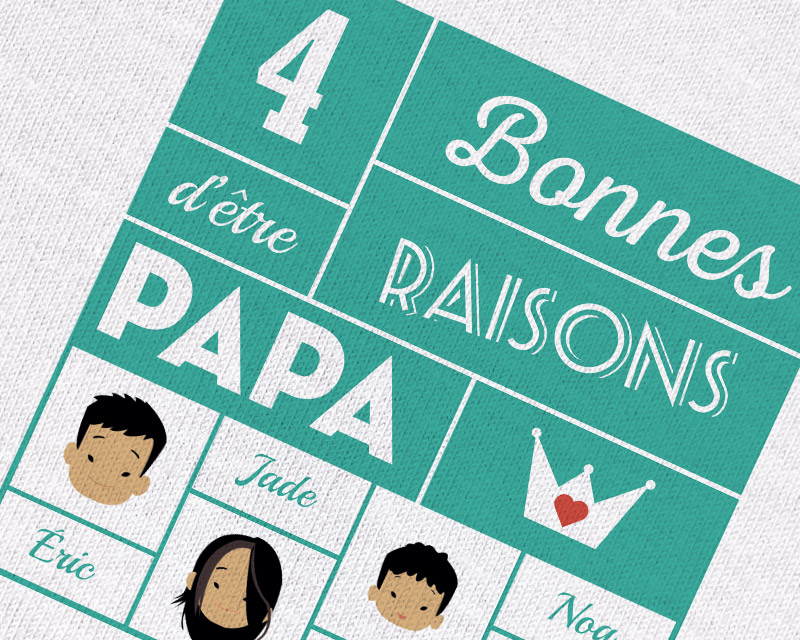 T-shirt Blanc Les bonnes raisons d'être Papa Family Circus