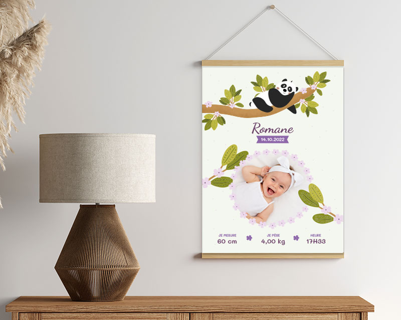 Affiche naissance personnalisée - Panda