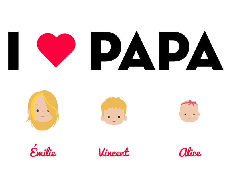 Tablier personnalisé - I Love Papa