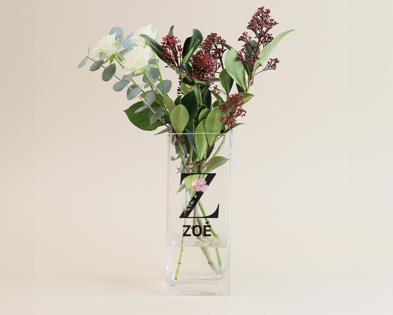 Vase personnalisé cubique - Monogramme